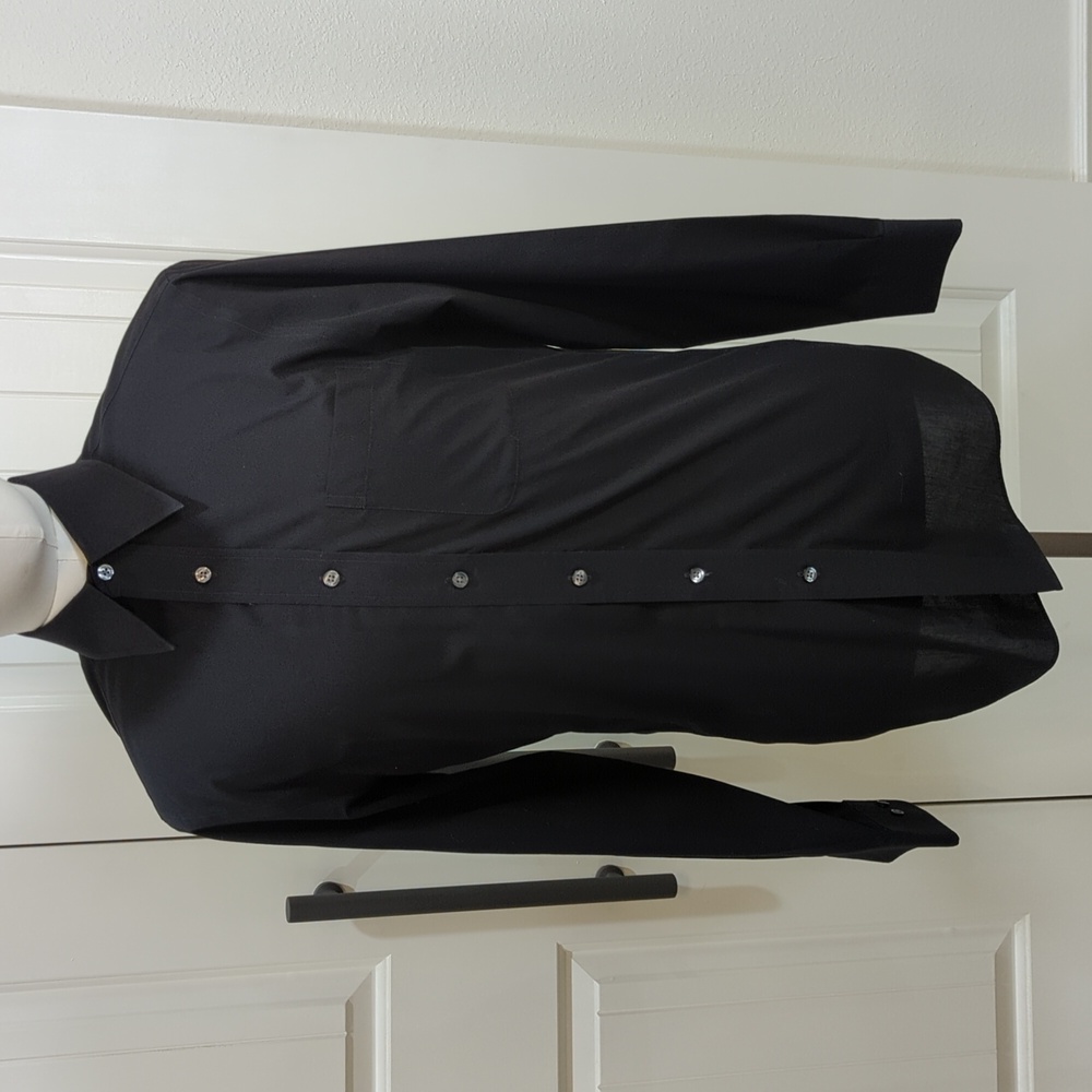 Croft & Barrow Solid Black Long Sleeve Dress Shirt - image 1